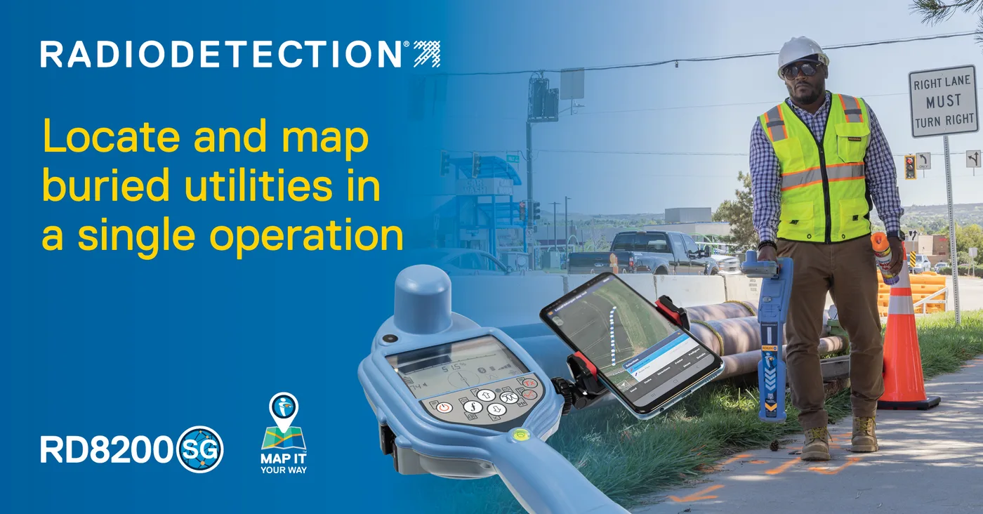 Radiodetection RD8200SG — locate and map buried utilities in a single operation